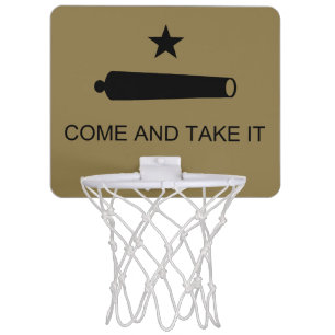 Come & Take It! Texas State battle Flag Mini Basketball Hoop