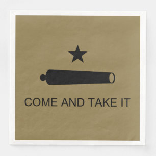 Come & Take It! Texas State battle Flag Paper Dinner Napkins