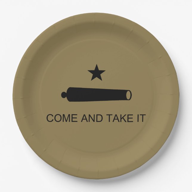 Come & Take It! Texas State battle Flag Paper Plates (Front)