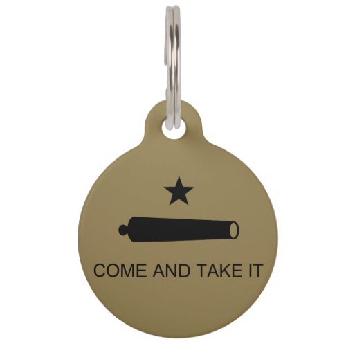 Come  Take It Texas State battle Flag Pet ID Tag