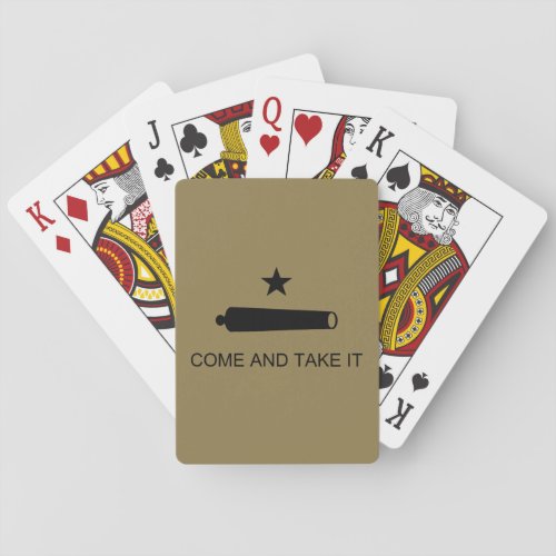 Come  Take It Texas State battle Flag Playing Cards