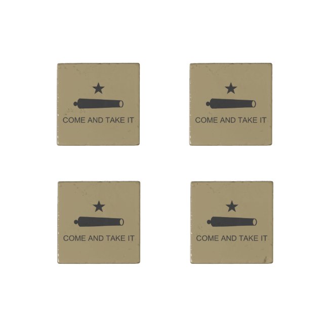 Come & Take It! Texas State battle Flag Stone Magnet (Front)