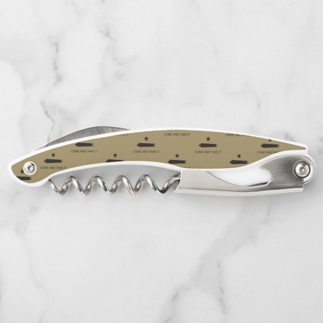 Come & Take It! Texas State battle Flag Waiter's Corkscrew (Back)