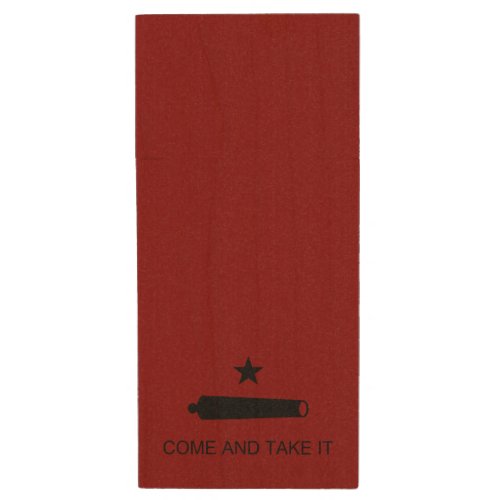 Come  Take It Texas State battle Flag Wood Flash Drive