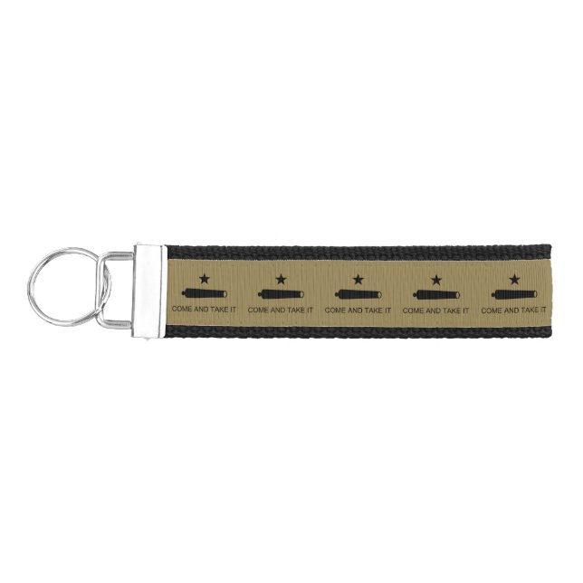 Come & Take It! Texas State battle Flag Wrist Keychain (Keys on Left)