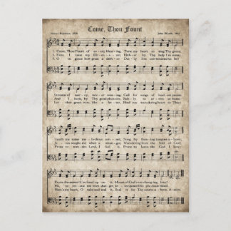 Come, Thou Fount Vintage Hymn Postcard