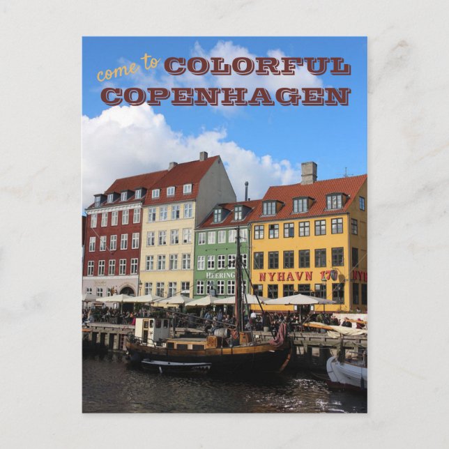 COME TO COLORFUL Copenhagen Denmark Postcard (Front)
