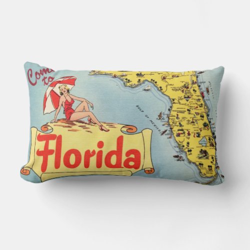 Come to Florida Lumbar Pillow