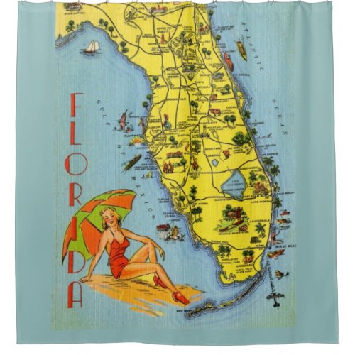 Come To Florida Shower Curtain