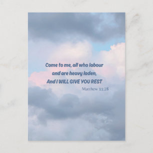 Come to me...... Bible verse Christian typography  Postcard