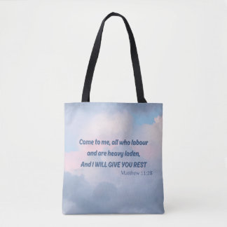 Come to me...... Bible verse Christian typography Tote Bag