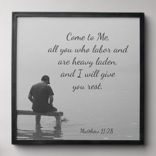 Come to Me, I will give you rest, Matt 11:28 Peel And Stick Photo Tile