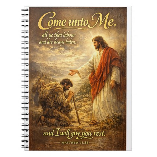 Come to Me Matthew 11:28 Bible Verse Notebook