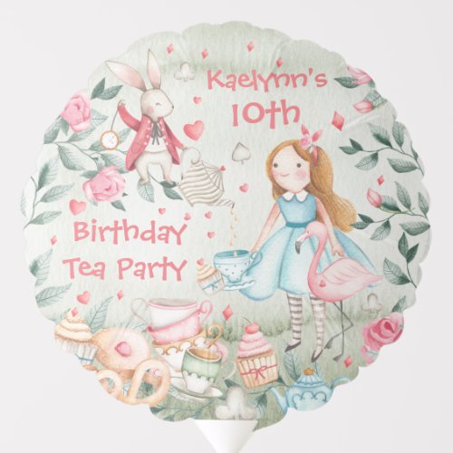 Come To My Birthday Tea Party Balloon