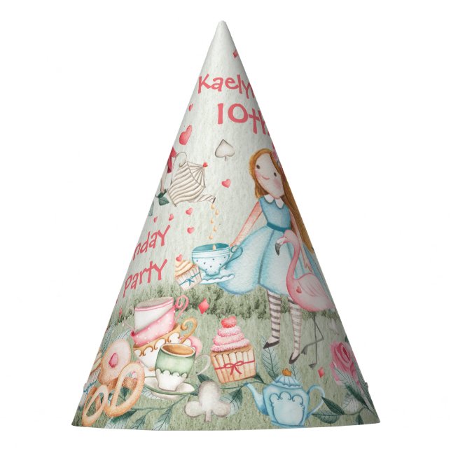 Come To My Birthday Tea  Party Hat (Front)