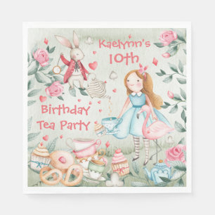 Come To My Birthday Tea Party Napkins