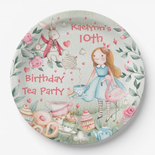 Come To My Birthday Tea Party Paper Plates