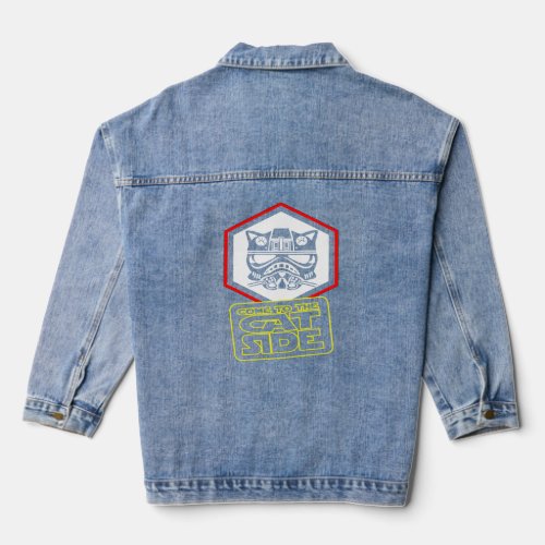 Come To The Cat Side Cat Trooper  Denim Jacket