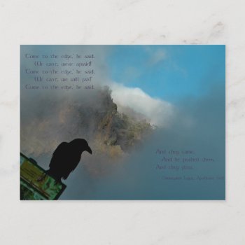 Come To The Edge Poem Postcard by TheWriteWord at Zazzle