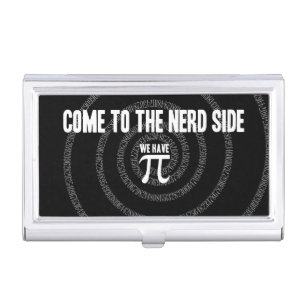 Come To The Nerd Side for Pi on Black Business Card Case