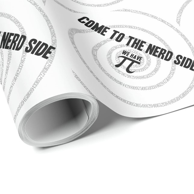 Come To The Nerd Side for Pi Typography Style Wrapping Paper (Roll Corner)