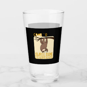Come To The Sloth Side T-Shirt - Funny Sloth Pun ( Glass