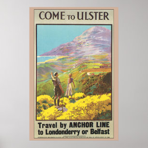 Come to Ulster Vintage Travel Poster