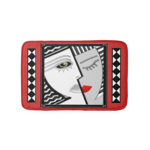 Come Together (Art Deco Portrait of Janus) Bath Mat