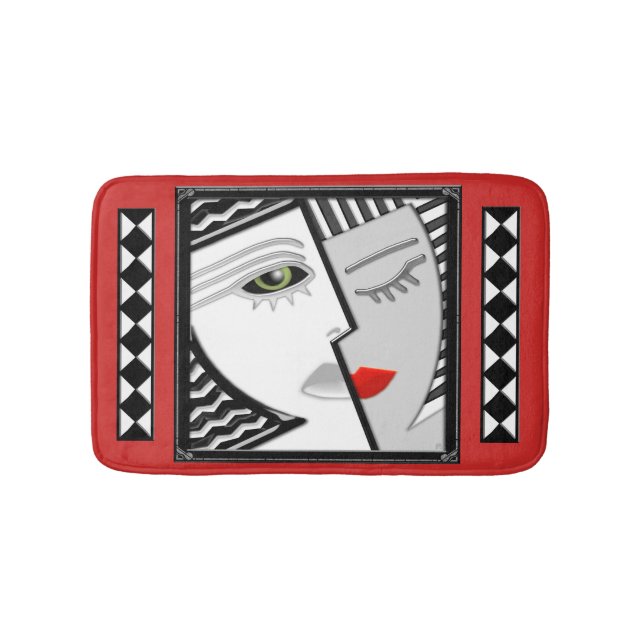 Come Together (Art Deco Portrait of Janus) Bath Mat (Front)