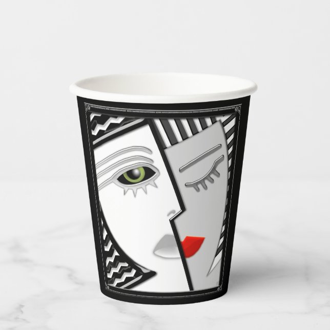 Come Together - Black, White and Red Paper Cups (Front)