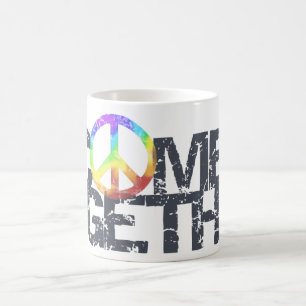 Come Together Rainbow Peace Sign Mug