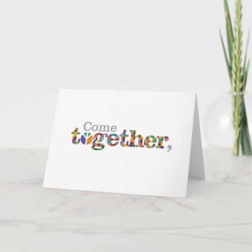 Come Together right now over Peace  Greeting Card