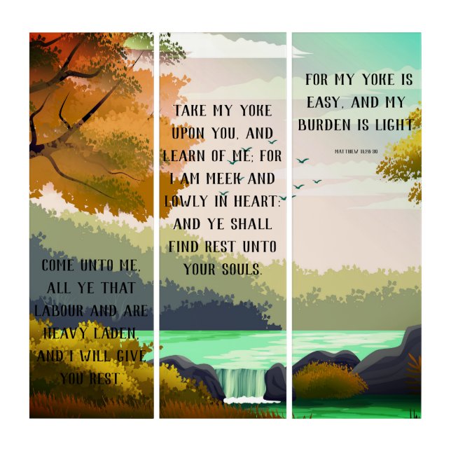 'Come Unto Me' Autumn WaterColor  Triptych (Front)