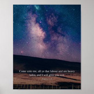 Come Unto Me — Matthew 11:28 Art Poster