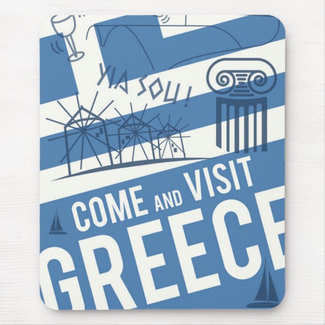 Come Visit Greece Mouse Pad (Front)