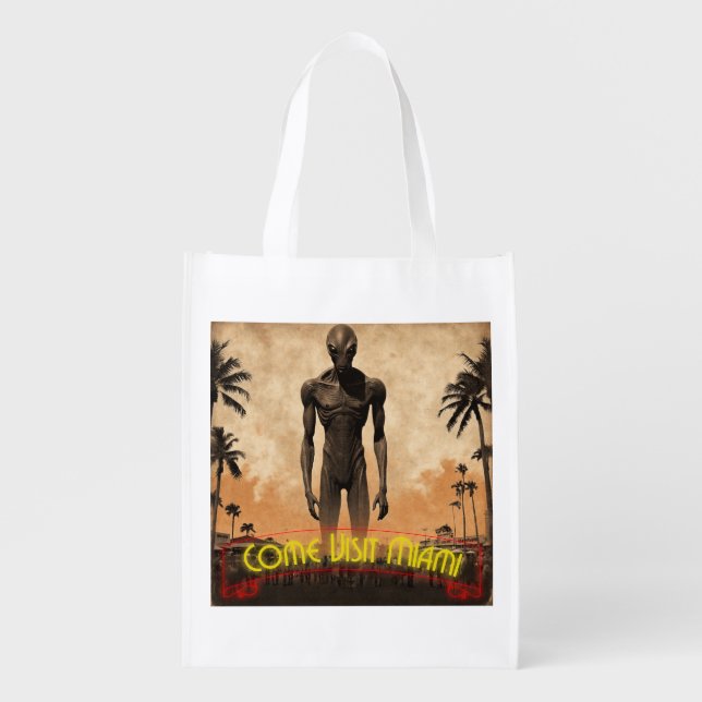 Come visit Miami Grocery Bag (Front)