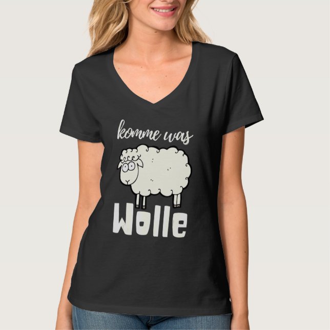Come Was Wool Cute Sheep  Wool Tube Sewing Crochet T-Shirt (Front)