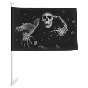 Come With Me - Creepy Skull Car Flag