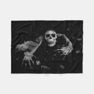 Come With Me - Creepy Skull Fleece Blanket
