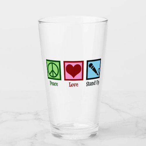 Comedian Peace Love Stand Up Comedy Club Glass