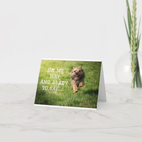 COMEDIC DOG  SAYS HAPPY BIRTHDAY CARD