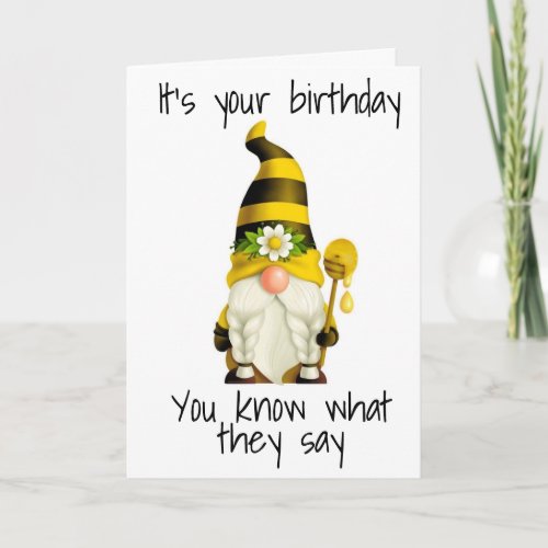 COMEDIC GNOME MAKES AN OLD AGE JOKE FOR YOU CARD