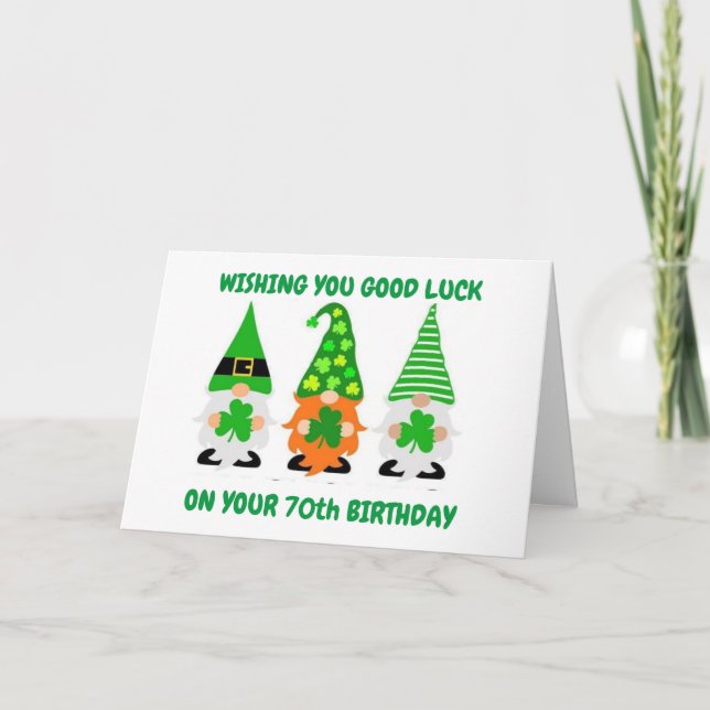 COMEDIC GNOMES FOR "70th BIRTHDAY" Card (Front)