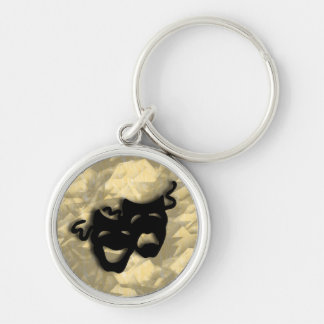 Comedy and Tragedy Black Masks Keychain