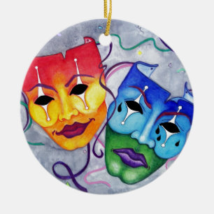 Comedy and Tragedy Ceramic Ornament