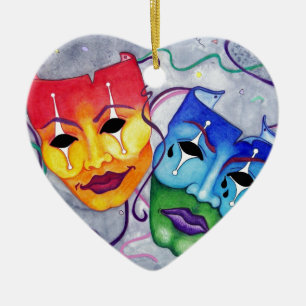 Comedy and Tragedy Ceramic Ornament