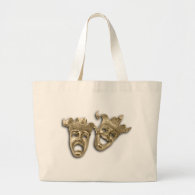 Comedy and Tragedy Gold Masks Tote Bag