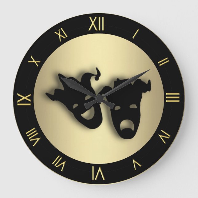 Comedy and Tragedy Golds Theater Wall Clock (Front)