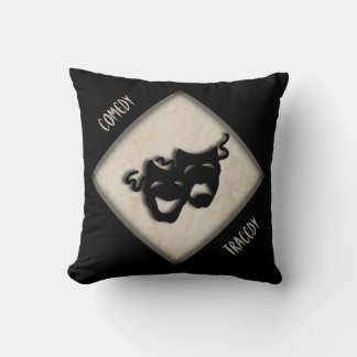 Comedy and Tragedy Greek Mask Theater Throw Pillow