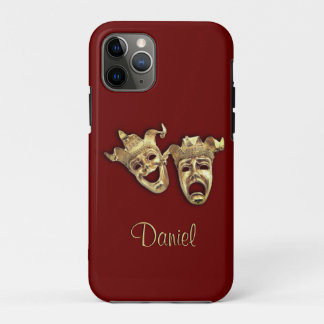 Comedy and Tragedy Maroon Theater iPhone 11 Pro Case
